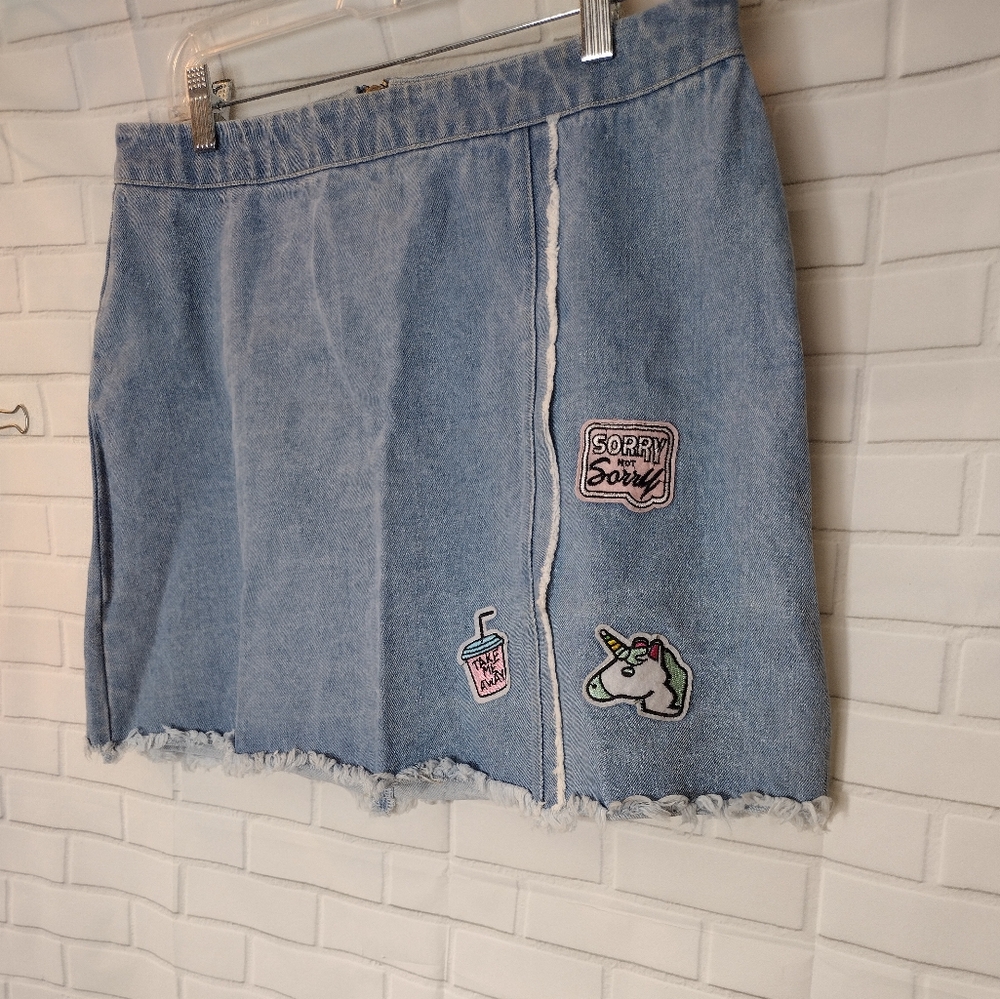 Forever 21 Jeans Patchwork Skirt - image 5